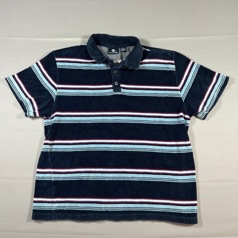 Transnine Polo Shirt Mens XL Multicolor Striped Cotton Regular Golf Performance